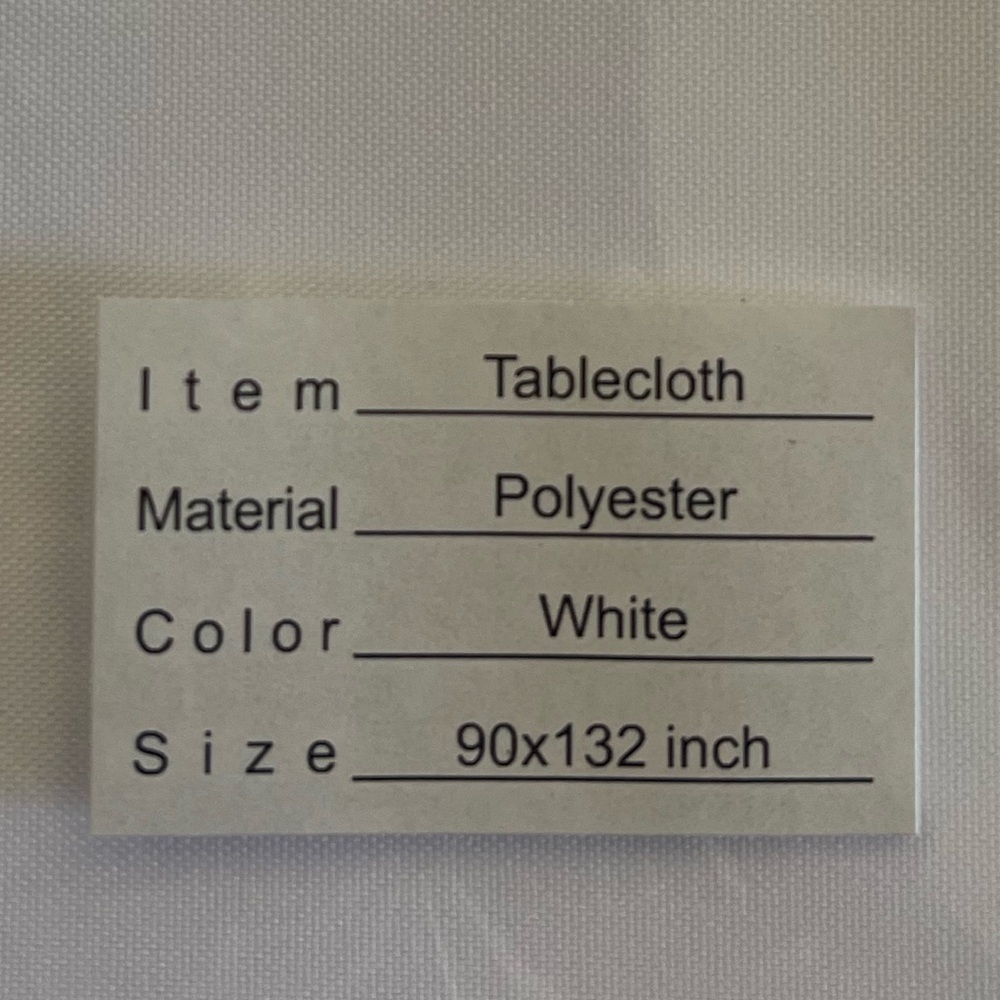2 White Rectangle Table Cloths of 90 x 132 Inch for 8 Foot Rectangle. - Picture 3 of 9